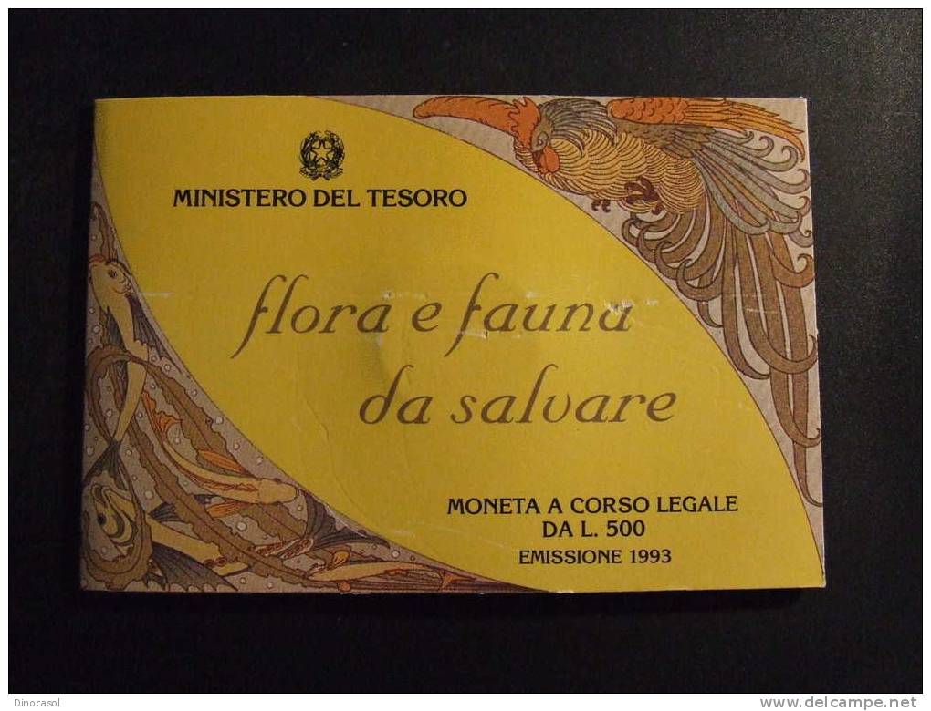 ITALIA 1993 FLORA E FAUNA CONFEZIONE ORIGINALE FDC L 500  Ag - Commémoratives