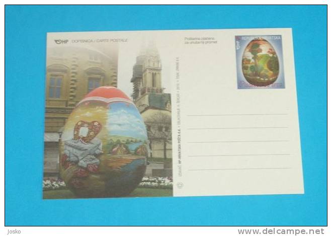 PAQUES  ( Croatie Postal Stationery )  Easter Eggs Semana Santa Ostern Pasqua Páscoa Pasen Les Oeufs De Pâques Religion - Pâques