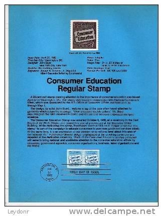 Consumer Education - First Day Souvenier Page - 1981-1990