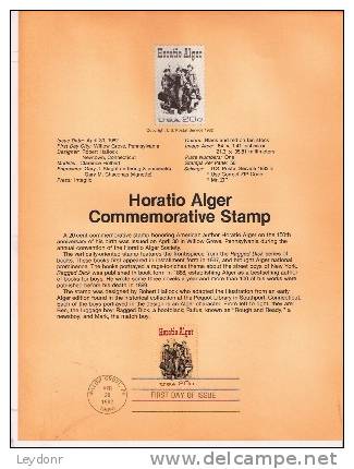 Horatio Alger - First Day Souvenier Page - 1981-1990