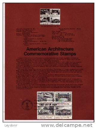 American Architecture - First Day Souvenier Page - 1981-1990