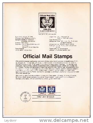 Official Mail Stamp (2 Twenty Cent) - First Day Souvenier Page - 1981-1990
