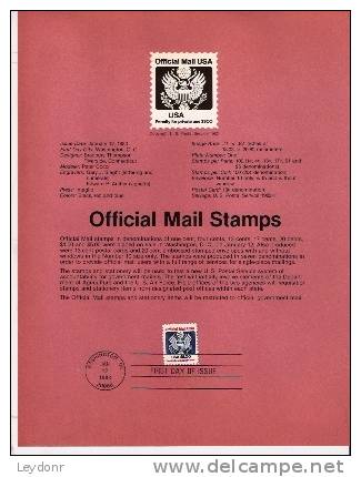 Official Mail Stamp (five Dollar) - First Day Souvenier Page - 1981-1990