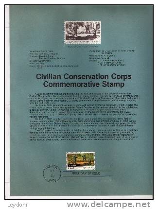 Civilian Conservation Corps - First Day Souvenier Page - 1981-1990