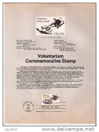 Voluntarism - First Day Souvenier Page - 1981-1990