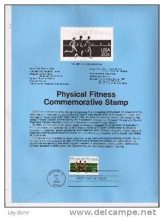 Physical Fitness - First Day Souvenier Page - 1981-1990