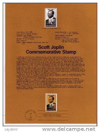 Scott Joplin - First Day Souvenier Page - 1981-1990