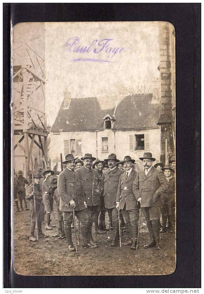 TH SCOUTISME Carte Photo, Groupe De Scouts Sur La Place, Lot De 2, Yonne?, 190? *** A LOCALISER *** - Scouting