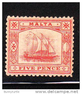 Malta 1899 Ancient Galley 5p Mint - Malte (...-1964)