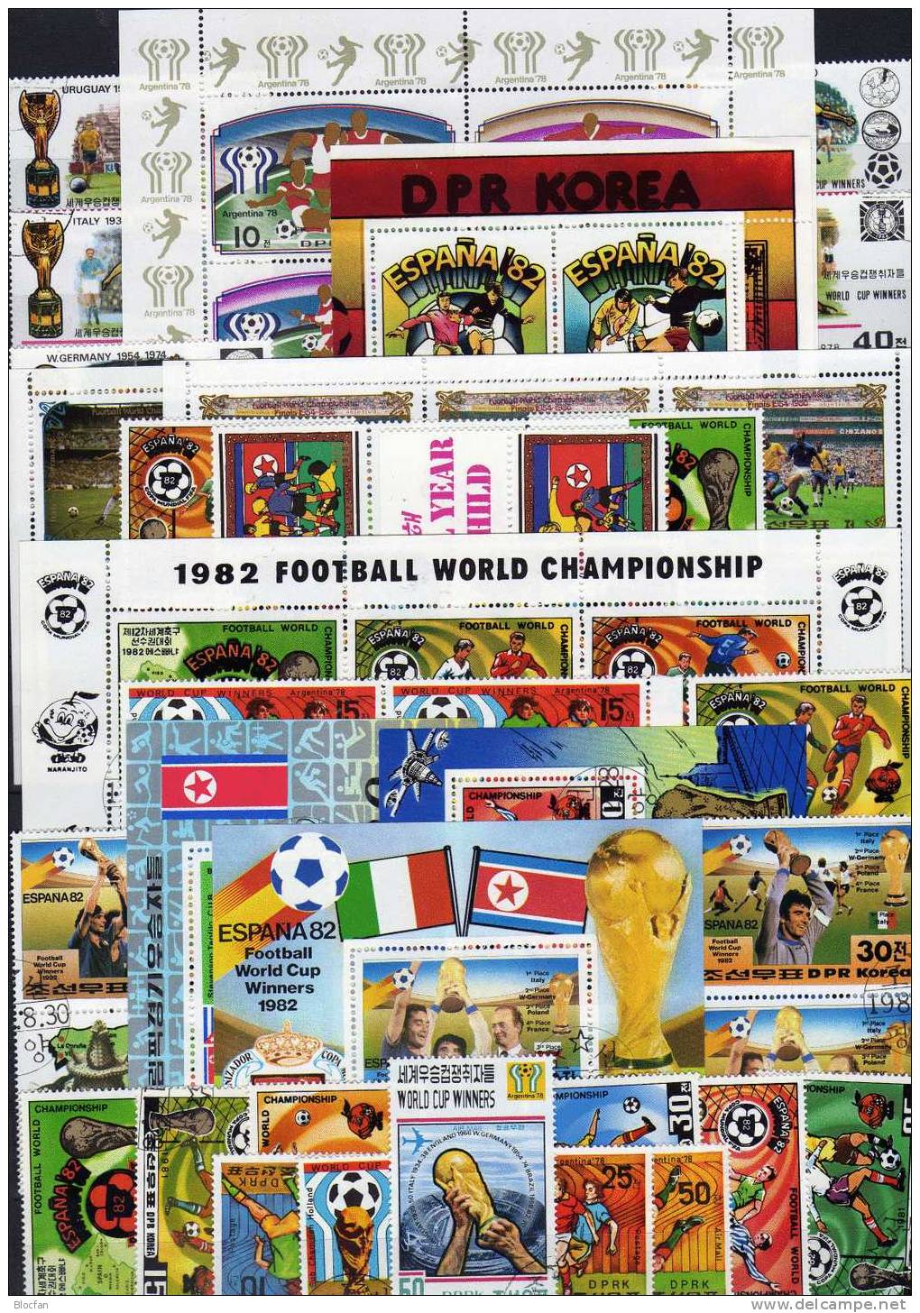 Fußball WM Argentinien Spanien Italien Korea Großes Lot O über 100€ ZD Kleinbogen Blocs M/s Soccer Sheetlets Sets Corea - Kilowaar (min. 1000 Zegels)