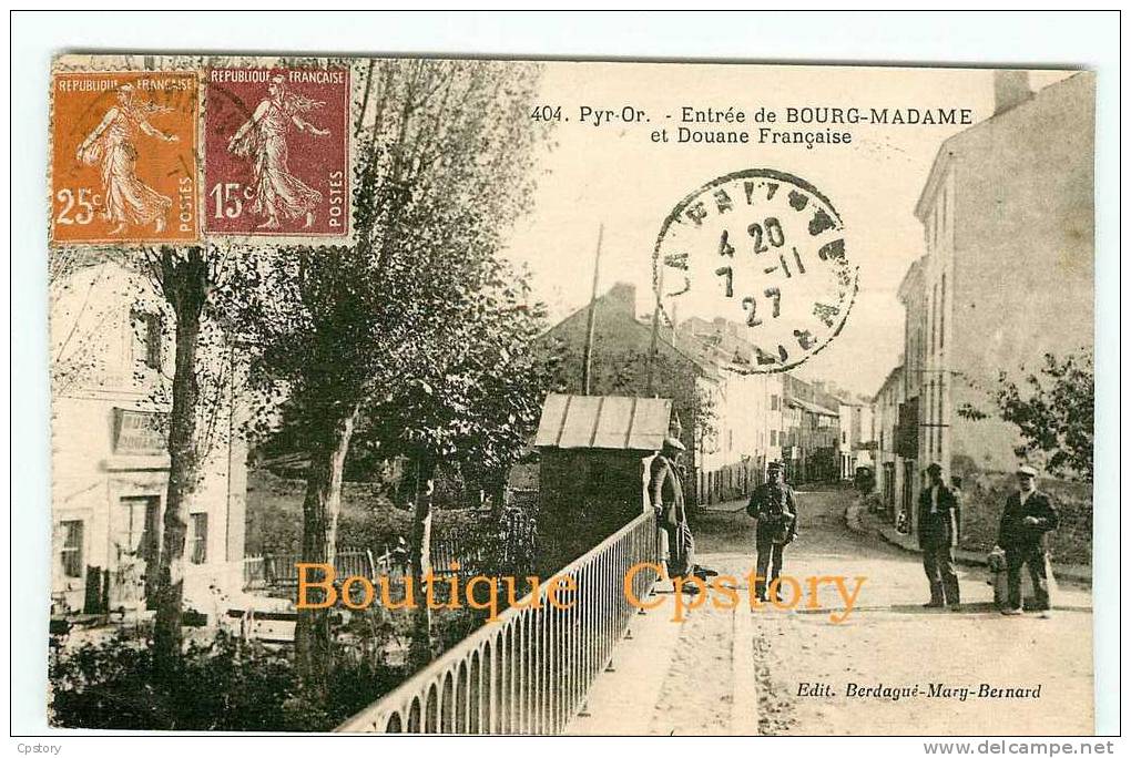 DOUANES - Poste De Douane & Douanier à Bourg  Madame - Dos Scané - Customs