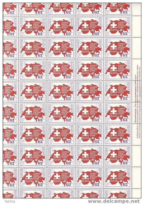 BULGARIA / BULGARIE - 1991 - 700an. De La Confederation Helvetique - PF De 100 Tim.** Avec Milesime - Neufs