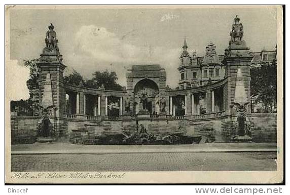 Germany 1933 Postcard Halle A. S. Kaiser Wilhelm Denkmal, Germany, Deutschland - Halle (Saale)