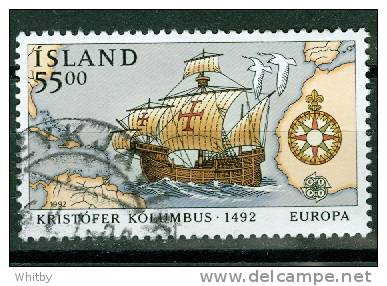 Iceland 1992 55k, Christopher Columbus #750 - Gebruikt