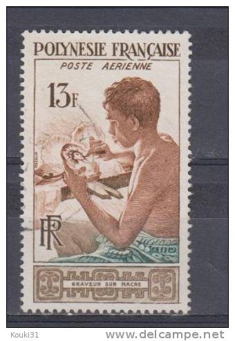 Polynésie YT PA 1 Obl : Graveur Sur Nacre - 1958 - Used Stamps