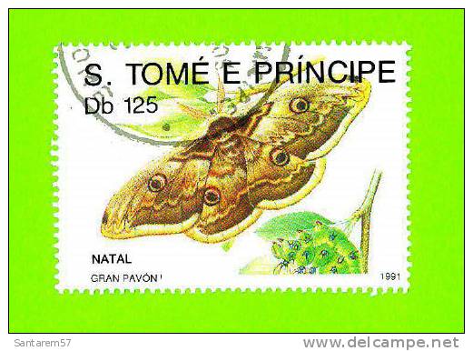 Timbre Oblitéré Used Mint Stamp Selo Carimbado Borboletas Butterfly Papillons Db 125 NATAL S. TOME E PRINCIPE 1991 - Sao Tome Et Principe