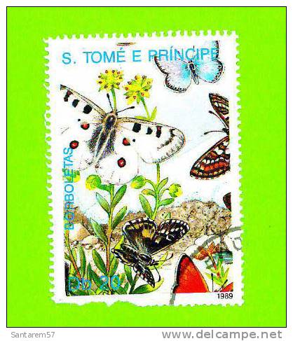 Timbre Oblitéré Used Mint Stamp Selo Carimbado Borboletas Butterfly Papillons Db 20 S. TOME E PRINCIPE 1989 - Sao Tome Et Principe