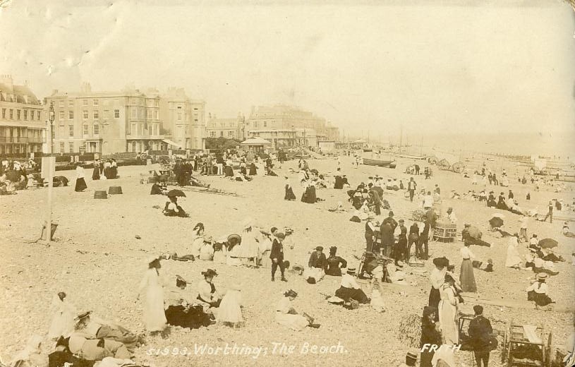 Royaume Uni -  Worthing - Carte-Photo -  Photograph By F. Frith Reigate - The Beach - Métiers Marchands Ambulants - Worthing