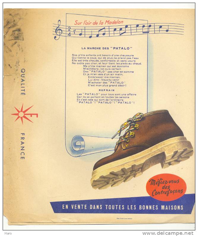 Très Joli Protège Cahier Publicitaire - Chaussures "PATALO"- Levaux Ernst à Aubel (b25) - Schoenen