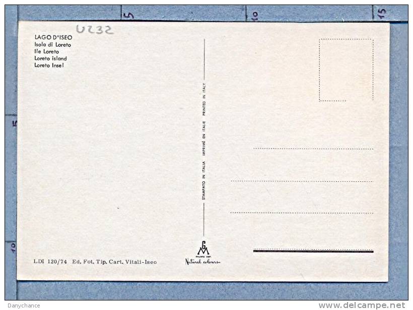 U232 BERGAMO  LAGO D'ISEO ISOLA DI LORETO - Bergamo