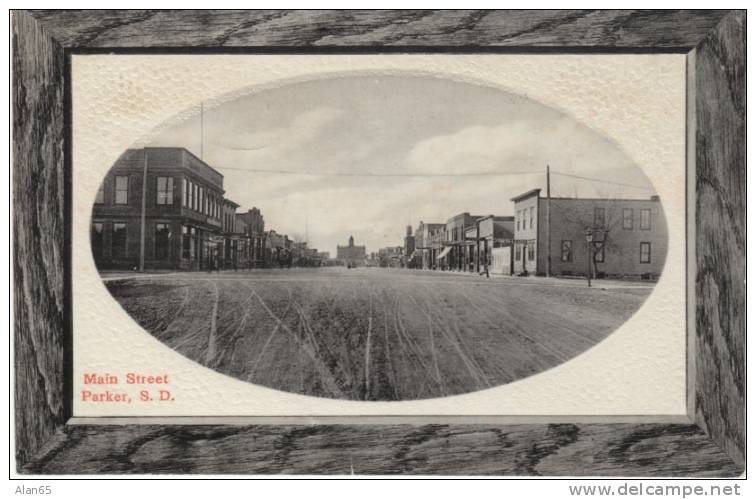 Parker SD Main Street Scene On C1910s Vintage Postcard - Andere & Zonder Classificatie