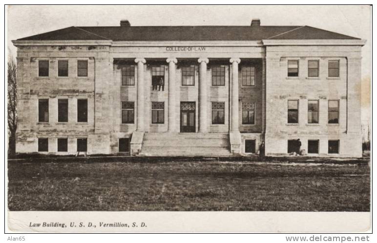 Vermillion SD, Law Building At University Of South Dakota On C1900s/10s Vintage Postcard - Autres & Non Classés