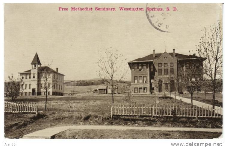 Wessington Springs SD, Free Methodist Seminary On C1910s Vintage Postcard - Autres & Non Classés