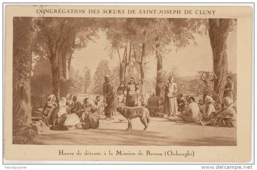 CPA OUBANGUI - MISSION DE BESSOU - ST JOSEPH DE CLUNY - Centrafricaine (République)