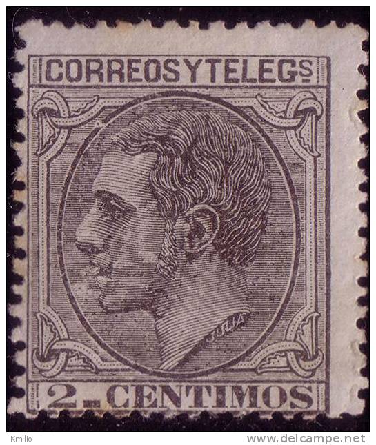 Edifil 200* 2 Cts Negro 1879 Nuevo Catálogo 10,5 Euros - Unused Stamps