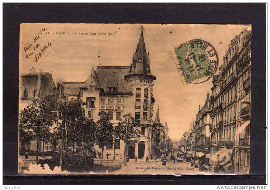 54 NANCY Place, Rue St Jean, Tramway, Ed MMR 11, 1919 - Nancy