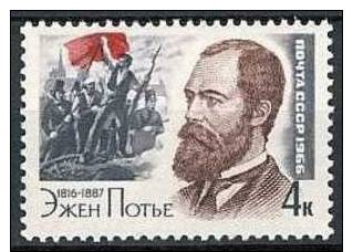 (10640).Russie 1966 Y&t N°3091**. Eugene Pottier Auteur De " L´international ". - Nuovi