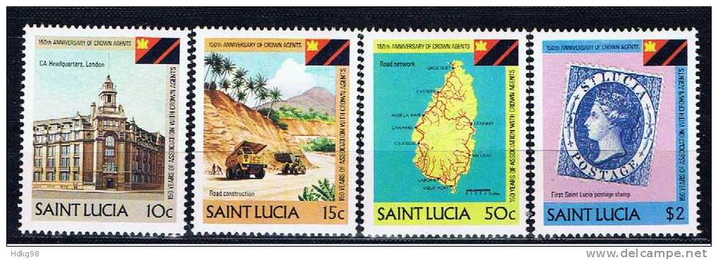 WL+ St. Lucia 1983 Mi 598-601 Mnh - St.Lucia (1979-...)