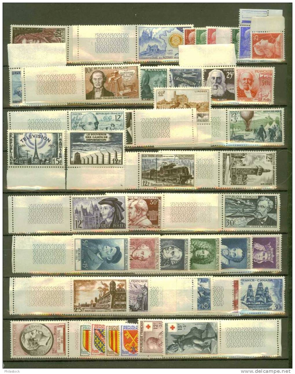 FRANCE 1955 ** Compléte Tous Bords De Feuille - 1950-1959