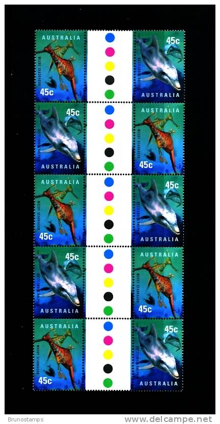 AUSTRALIA - 1998   PLANET OCEAN   GUTTER  STRIP   MINT NH - Blokken & Velletjes