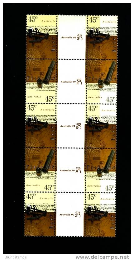 AUSTRALIA - 1998   BASS AND FLINDERS  GUTTER  STRIP   MINT NH - Blocks & Sheetlets