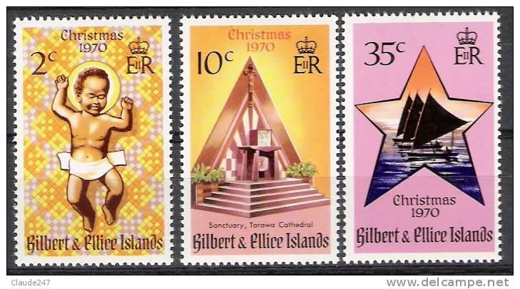 Gilbert & Ellice 1970  Christmas - Natale - New - MNH Serie Nuova Illinguellata - Isole Gilbert Ed Ellice (...-1979)