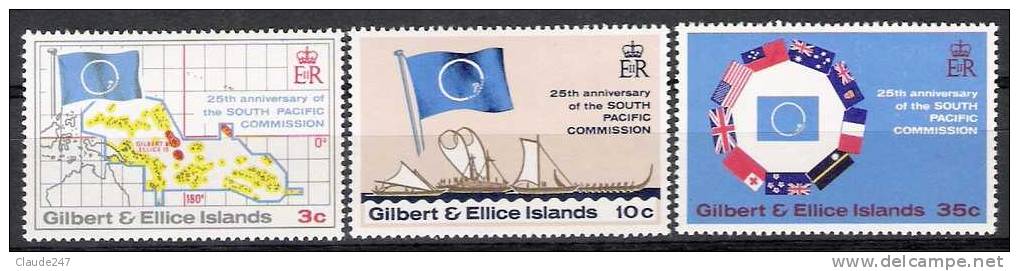 Gilbert & Ellice 1971 25th Anniversary Of The South Pacific Commission - New - MNH Serie Nuova Illinguellata - Îles Gilbert Et Ellice (...-1979)