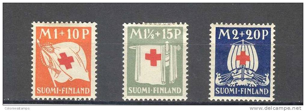 (S0989) FINLAND, 1930 (Red Cross Society Of Finland). Complete Set. Mi ## 158-160. Mint Hinged* - Nuovi