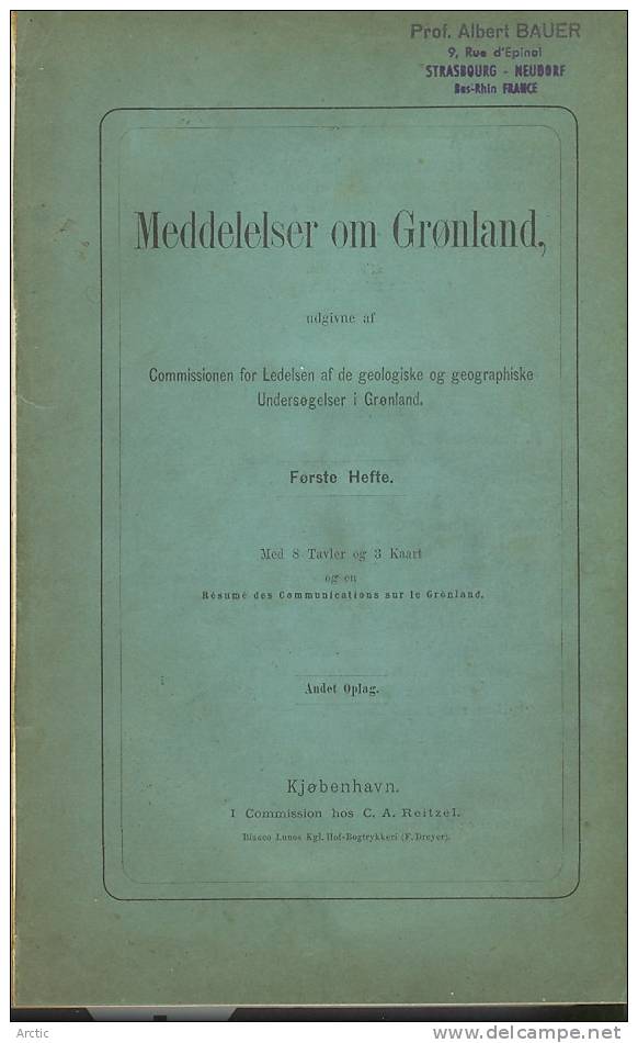 Greenland, Title Is MEDDELELSER OM GRØNLAND, Hefte. En Résumé Des Communications Sur Le Grönland. - Idiomas Escandinavos