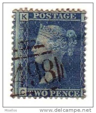 1858-59 Nº 27 Azul 2p Plancha 8 Obl.498 KCCK - Usados