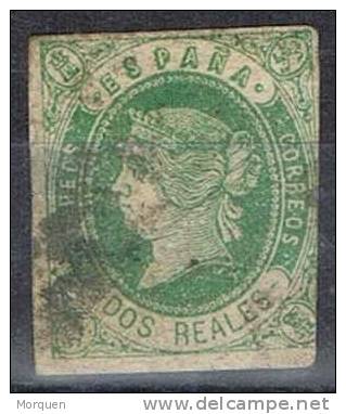 España 2 Reales Isabel II, Num 62, Cat Edifil - Used Stamps