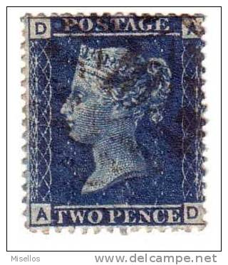 1858-59 Nº 27 Azul 2p Plancha 12 Obl. DAAD¨ - Used Stamps