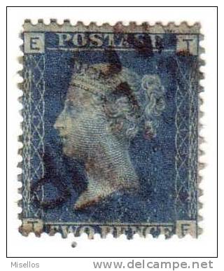 1858-59 Nº 27 Azul 2p Plancha 13 Obl. ETTE - Usati