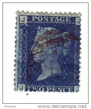 1858-59 Nº 27 Azul 2p Plancha 13 Obl.     JJJJ    . - Usados