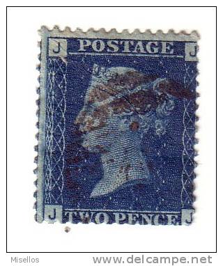 1858-59 Nº 27 Azul 2p Plancha 13 Obl.     JJJJ    . - Used Stamps