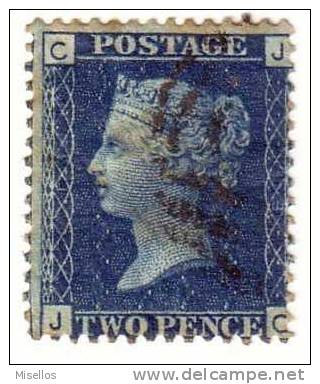 1858-59 Nº 27  Azul 2p. Plancha 13 Obl.  CJJC... - Used Stamps