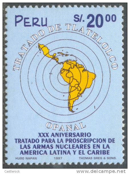 N)1997, PERU, SCN 1167, MILITARY, 20 S, TREATY OF TLATELOLCO BANNING NUCLEAR WEAPON IN LATIN AMERICA,SEE INFO+DESC. - Peru