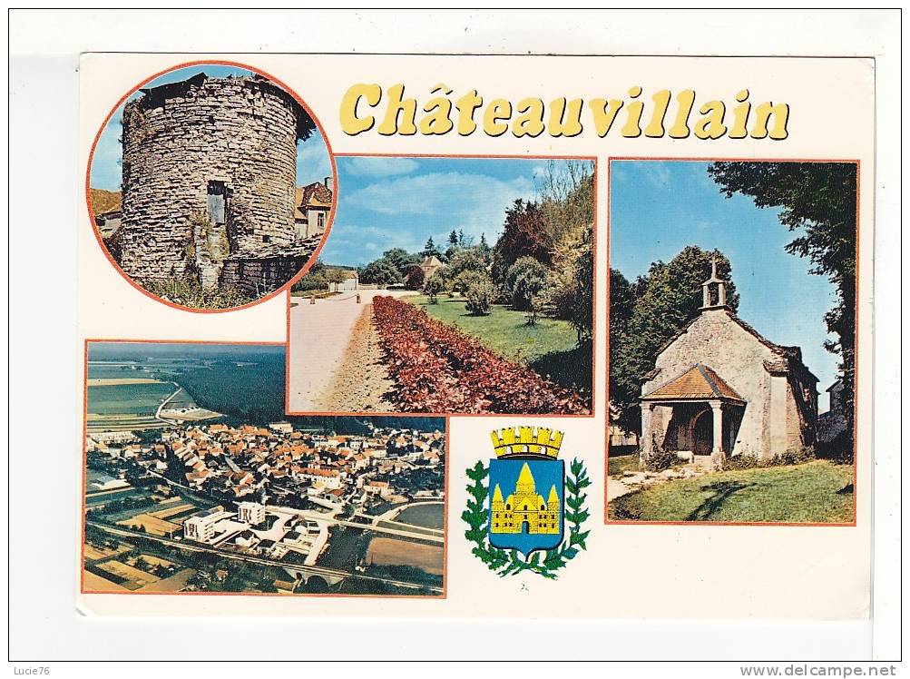 CHATEAUVILLAIN - 4 Vues  :  La Tour St Marc, Vue Aérienne, Le Mail, La Chapelle De La Trinité - Chateauvillain