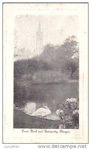 SWAN POND AND UNIVERSITY. GLASGOW. - Lanarkshire / Glasgow