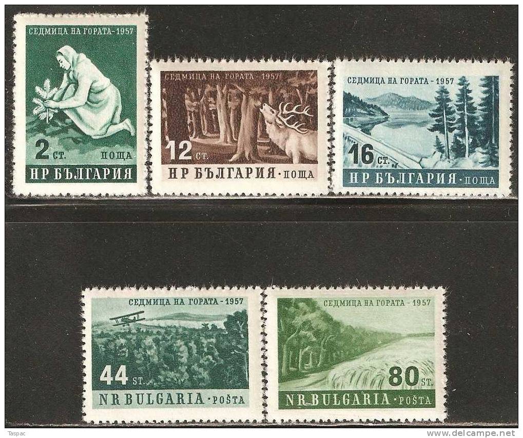 Bulgaria 1957 Mi# 1035-1039 ** MNH - Forest Week - Ongebruikt